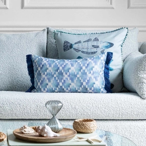 Glenaire Printed Cushion Cobaltbedding sets ,throw blankets 