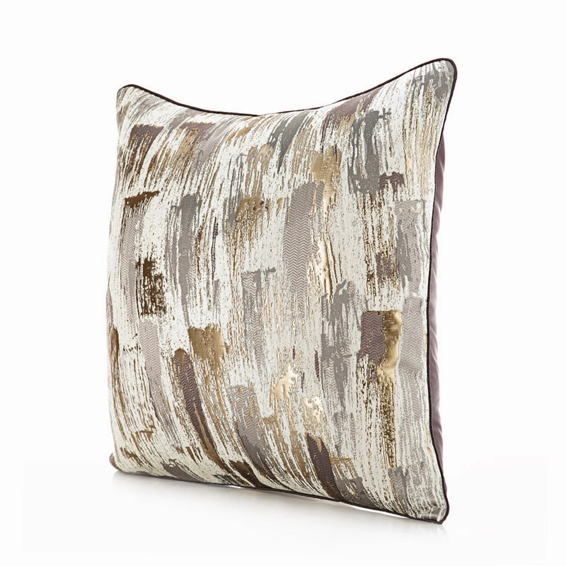 Gold and Grey Abstract Throw Cushion
