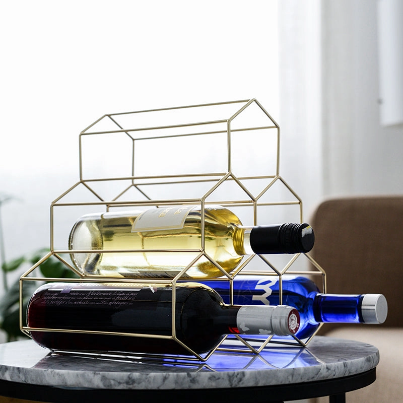 Gold Hexagon Wine Rackmodern kitchen decor ,kitchen dinner set ,dinnerware 