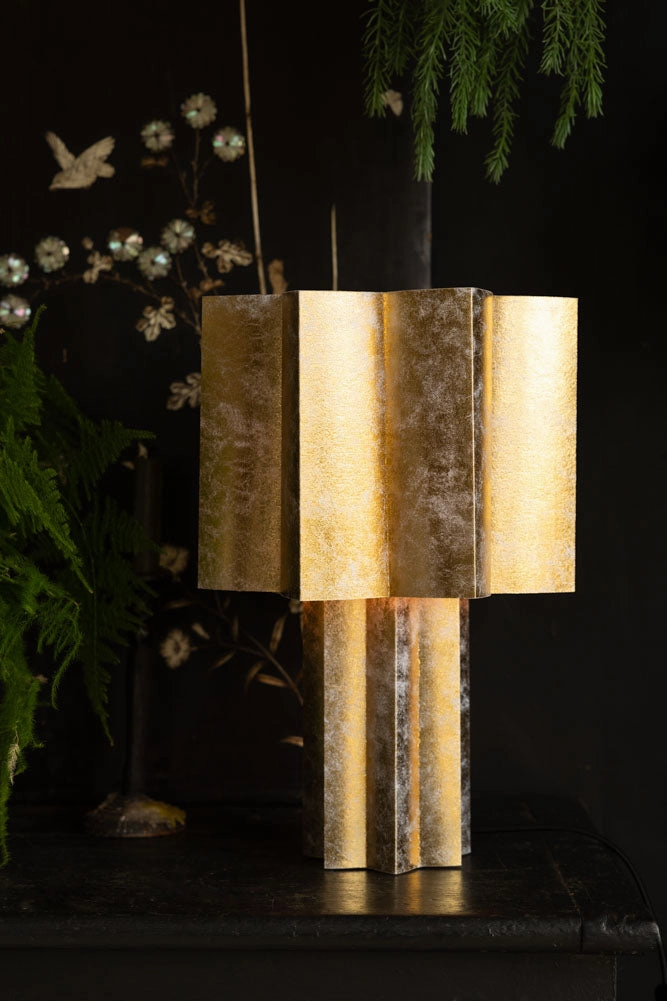 Gold Leafed Effect Star Table Lamp