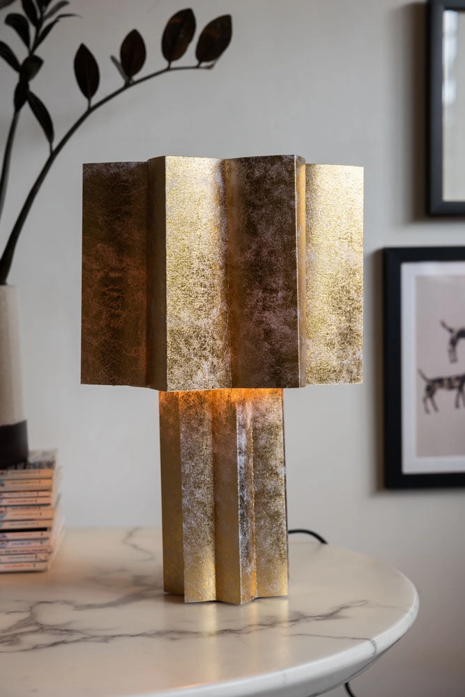 Gold Leafed Effect Star Table Lamp
