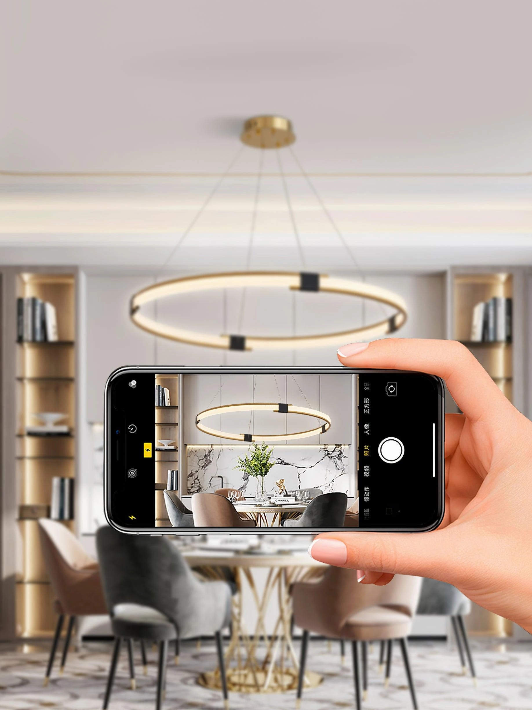 Gold Ring Chandelier