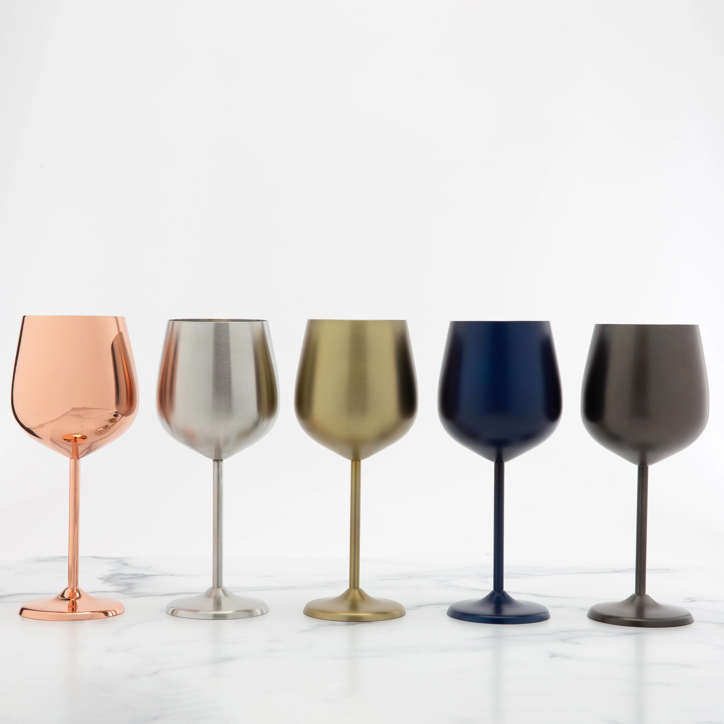 Gold Stainless Wine Glasses - Set Of 4
