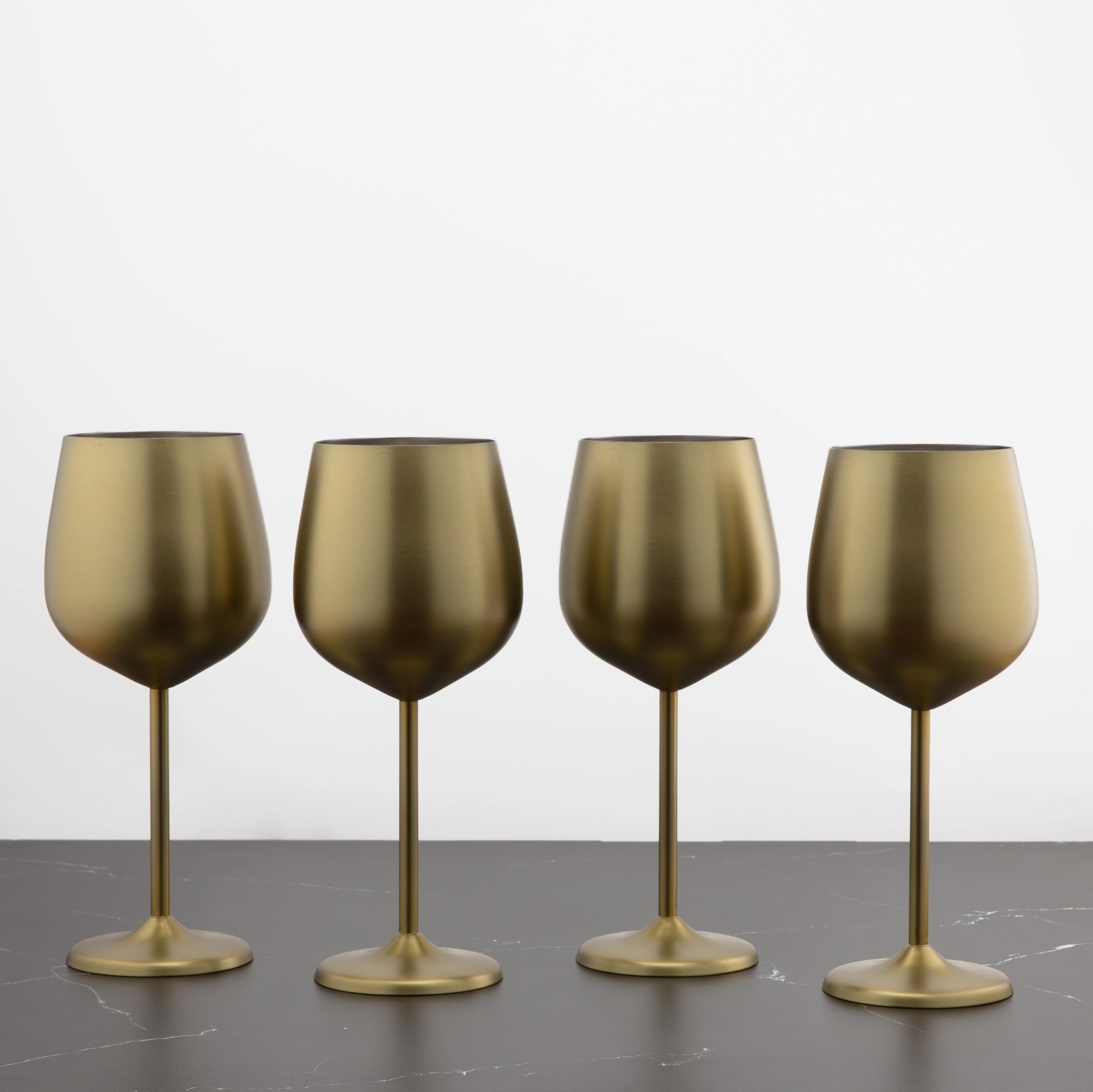 Gold Stainless Wine Glasses - Set Of 4glass cups ,personalized mugs 