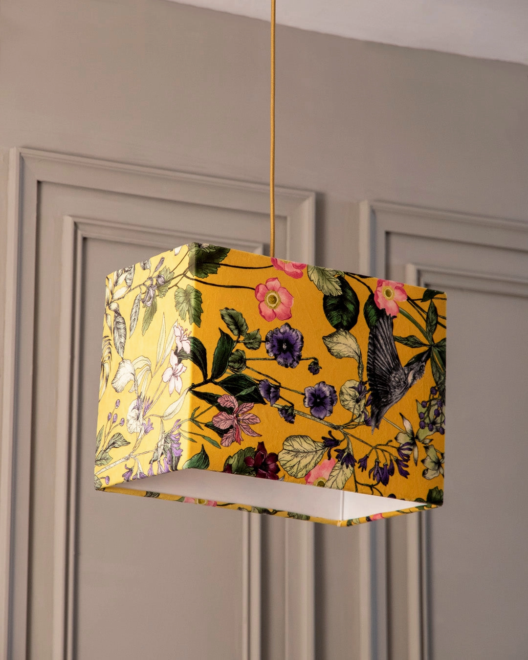 Golden Meadow Rectangular Shade Pendant Light