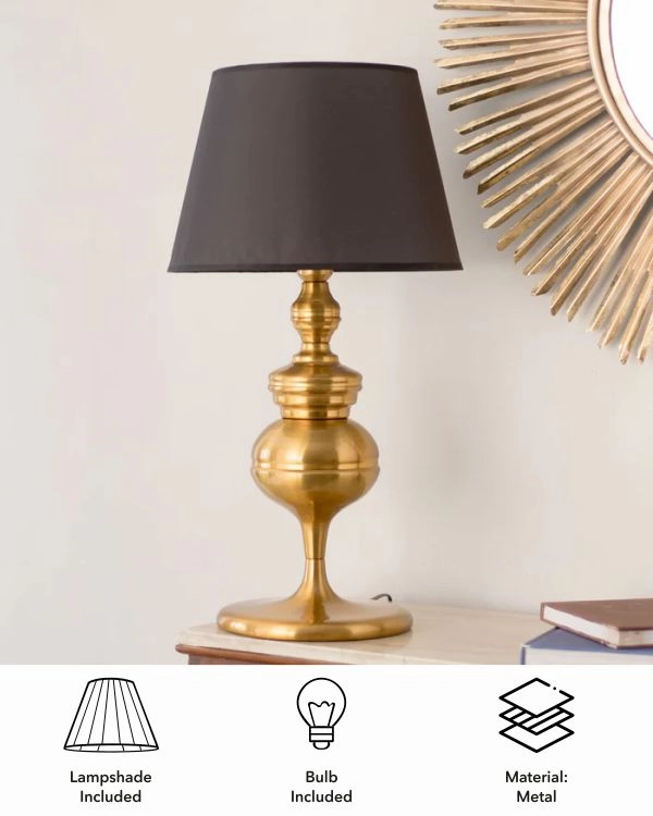 Golden Metal Base Table Lamp