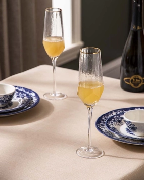 Golden Rim Champagne Flute - Set of 6modern kitchen decor ,kitchen dinner set ,dinnerware 