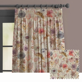 Gospiana Linen Printed Made to Measure Curtains Boysenberrybedding sets ,throw blankets 
