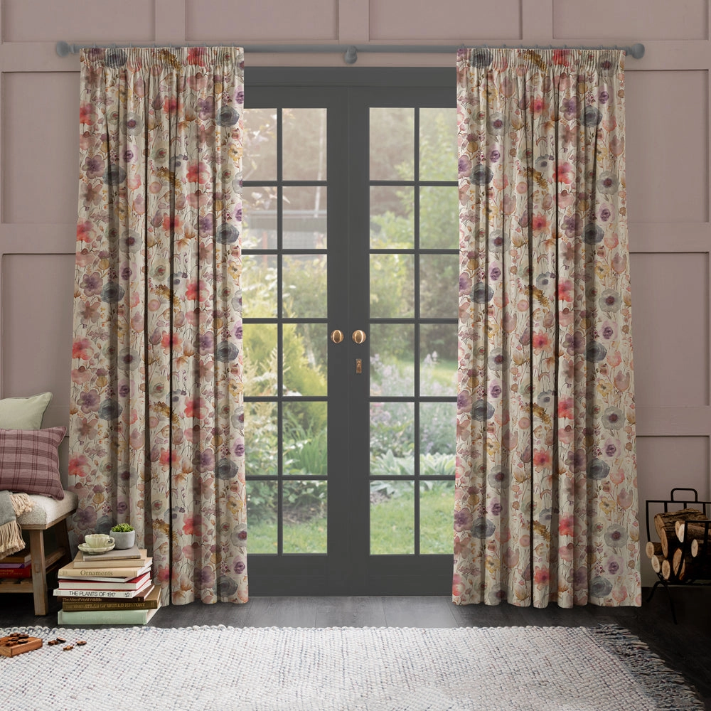Gospiana Linen Printed Made to Measure Curtains Boysenberry