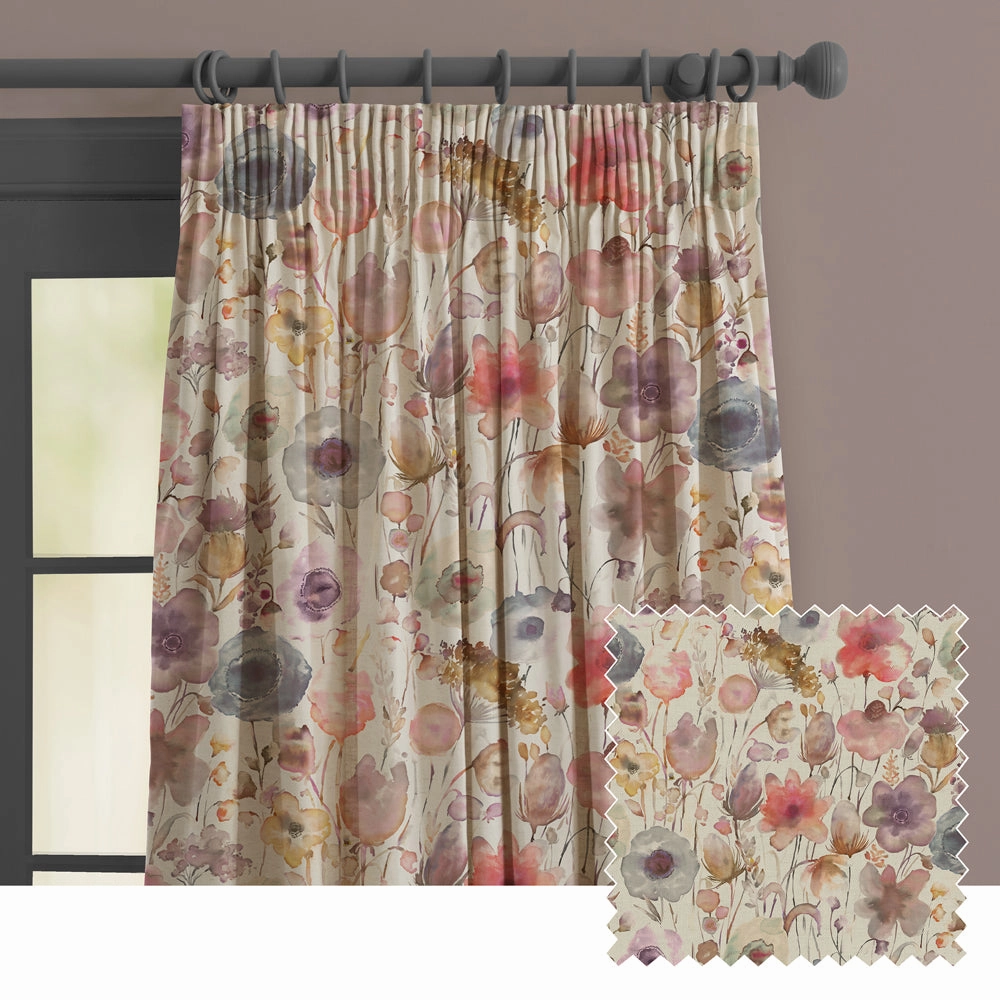 Gospiana Linen Printed Made to Measure Curtains Boysenberrybedding sets ,throw blankets 