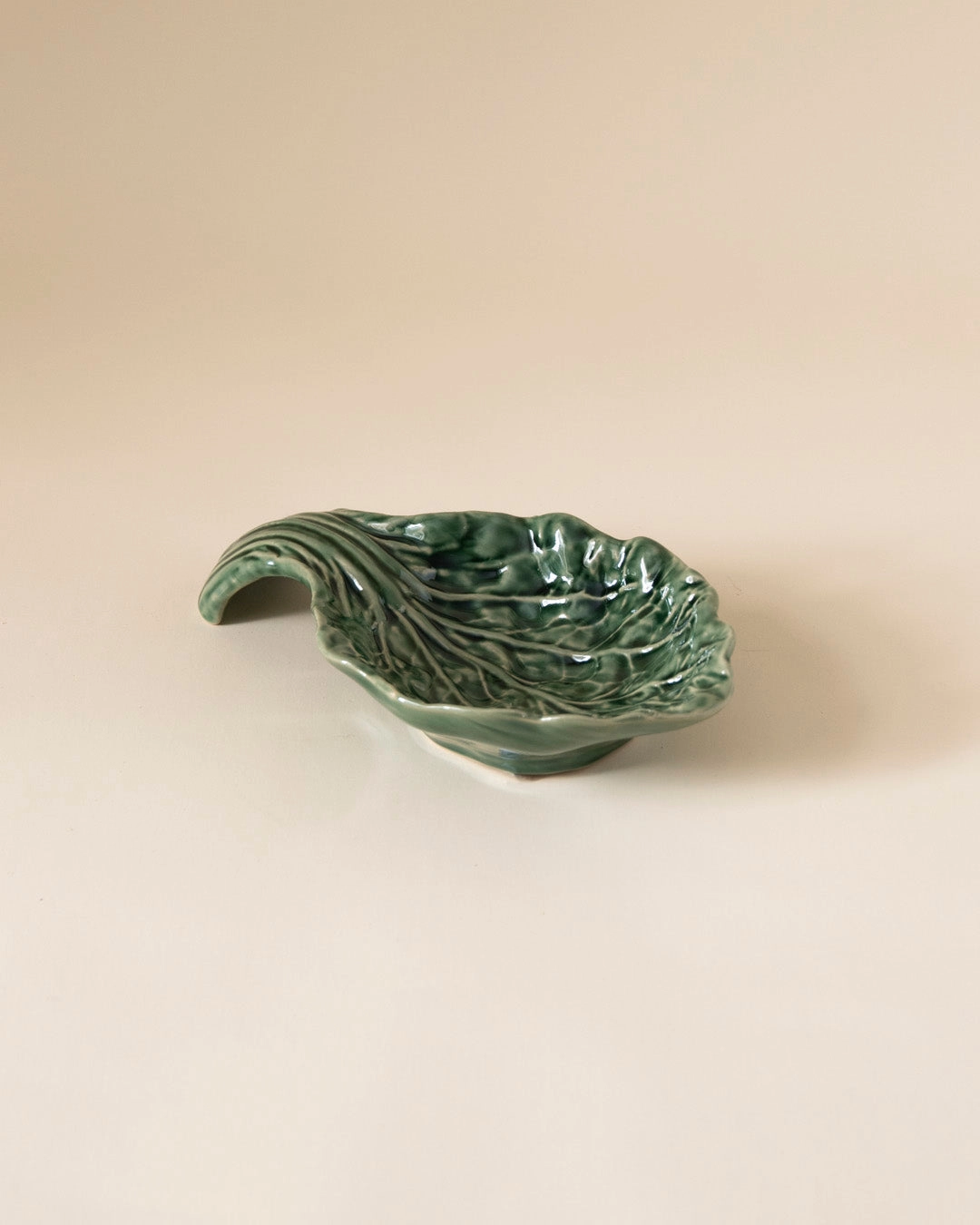 Green Cabbage Leaf Spoon Rest