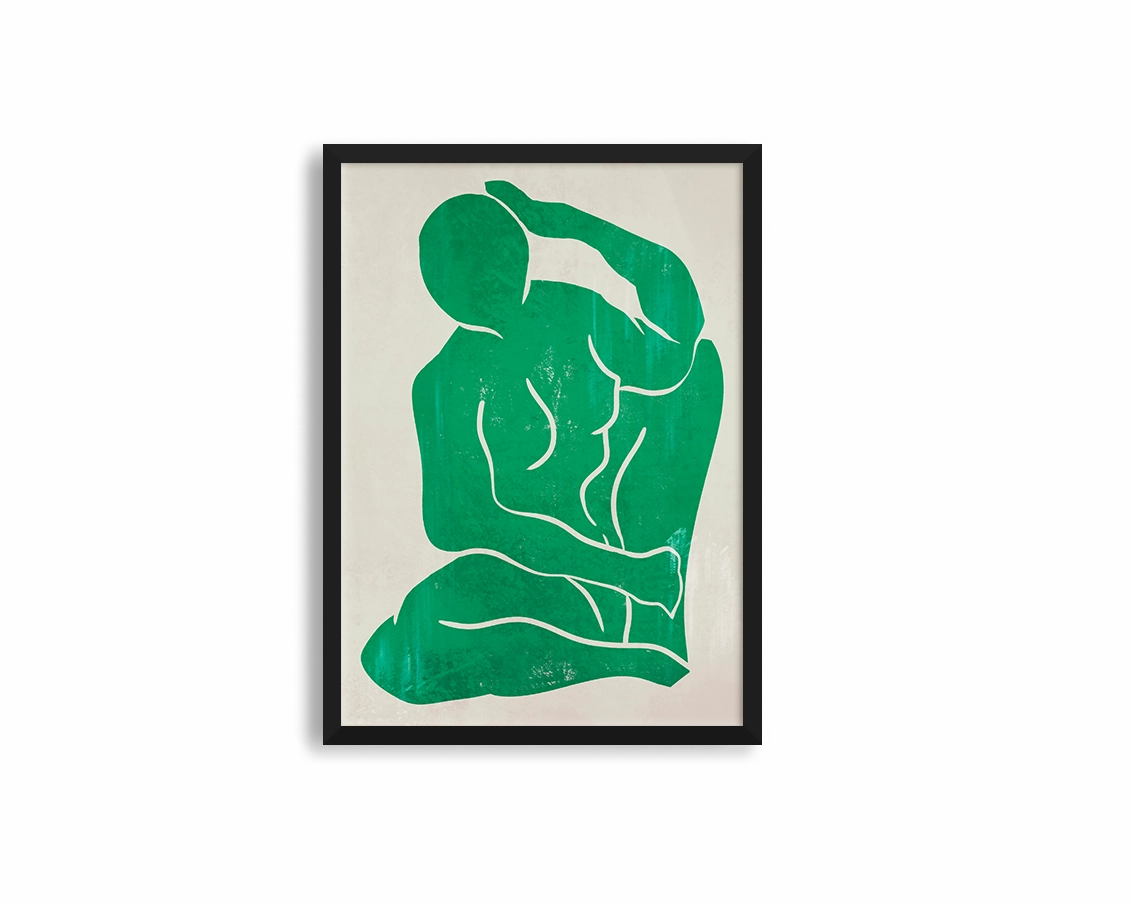 Green Figure Print 3modern abstract painting decor