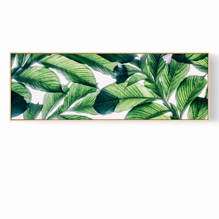 Green Leaf Wall Art With Frame