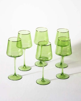 Green Vintage Wine Glass - Set of 6modern kitchen decor ,kitchen dinner set ,dinnerware 