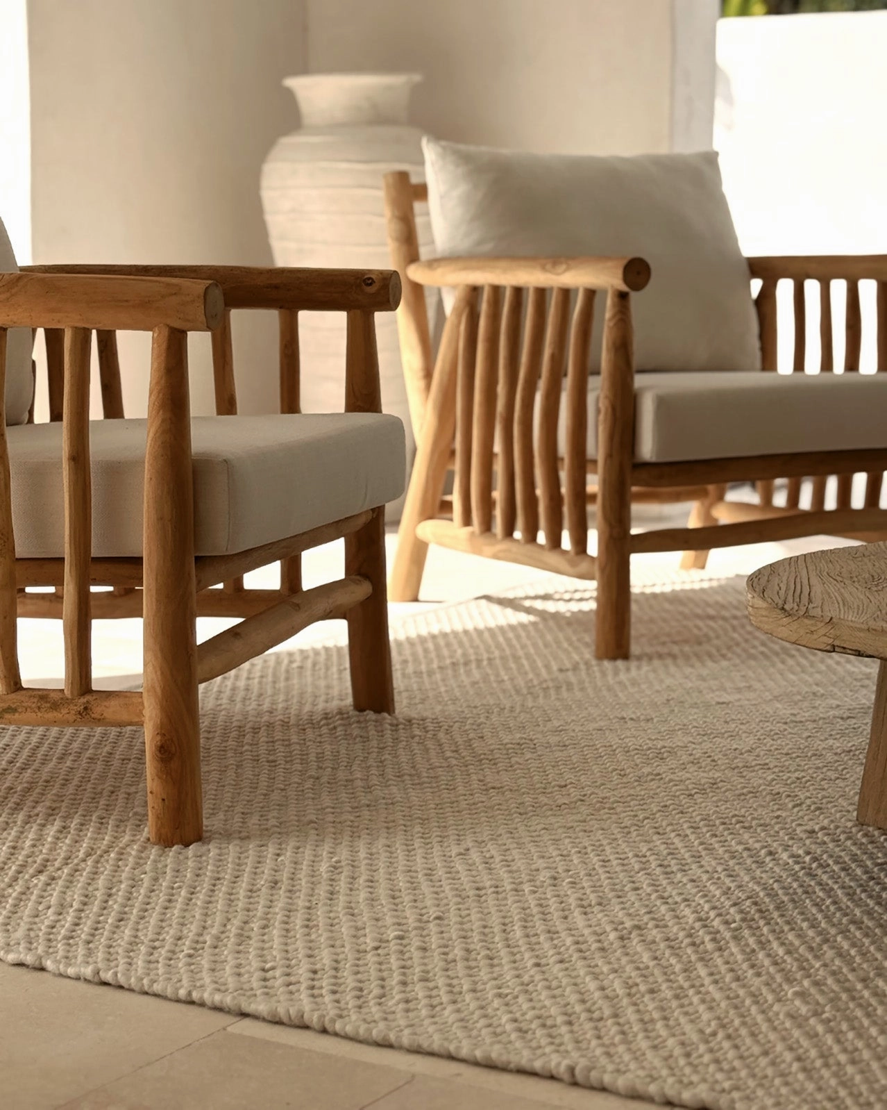 Greta Ivory Indoor Outdoor PET Rug