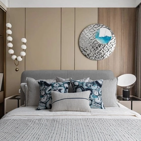 Grey And Blue Agate Pattern Bed Cushion Sethome decor ,wall decor 