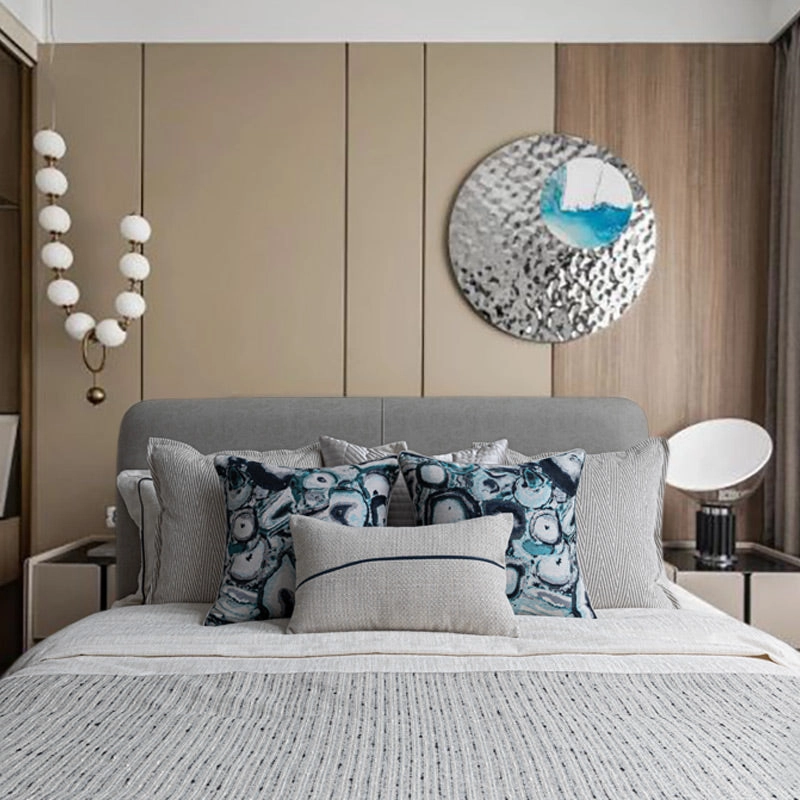 Grey And Blue Agate Pattern Bed Cushion Sethome decor ,wall decor 