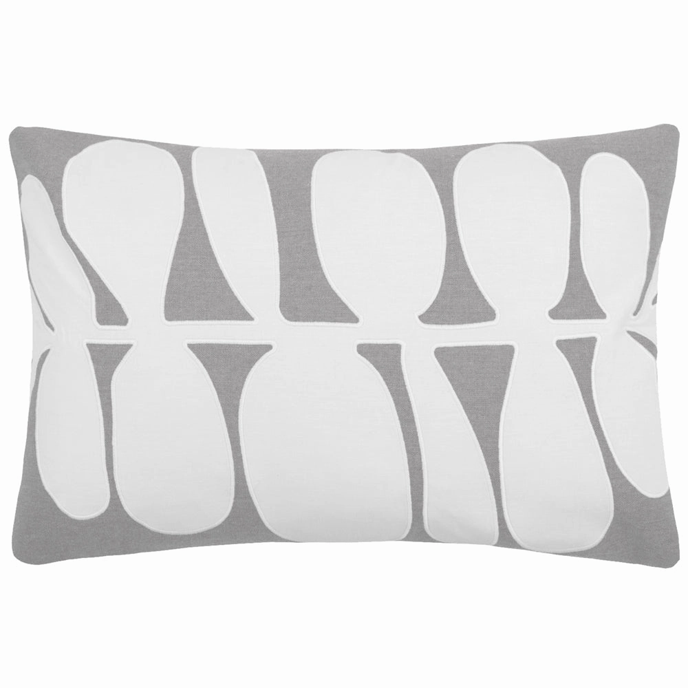Guava Embroidered Feather Cushion Steel