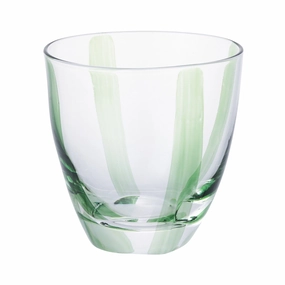 Hand-Painted Striped Tumbler Greenglass cups ,personalized mugs 
