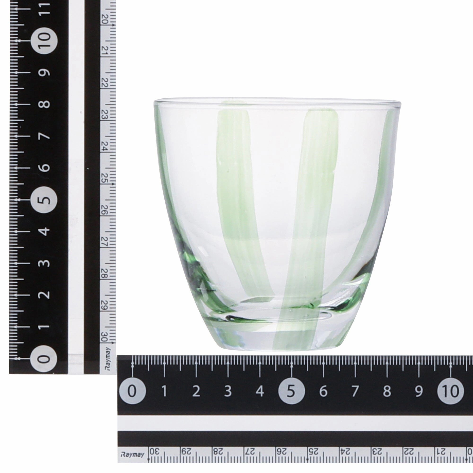 Hand-Painted Striped Tumbler Green