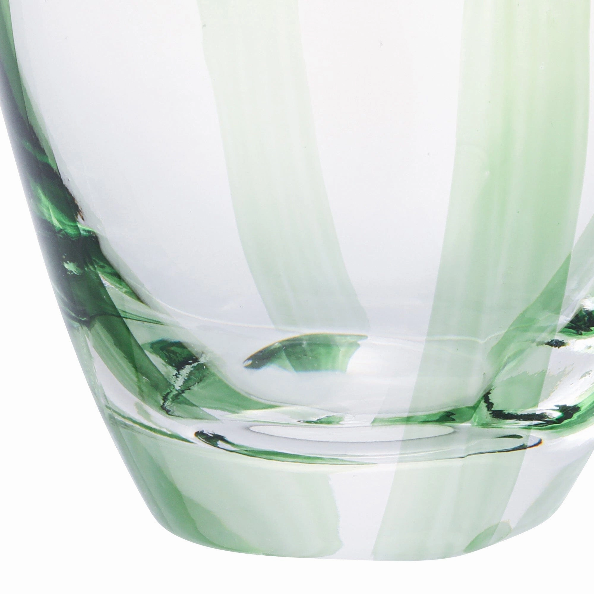 Hand-Painted Striped Tumbler Green