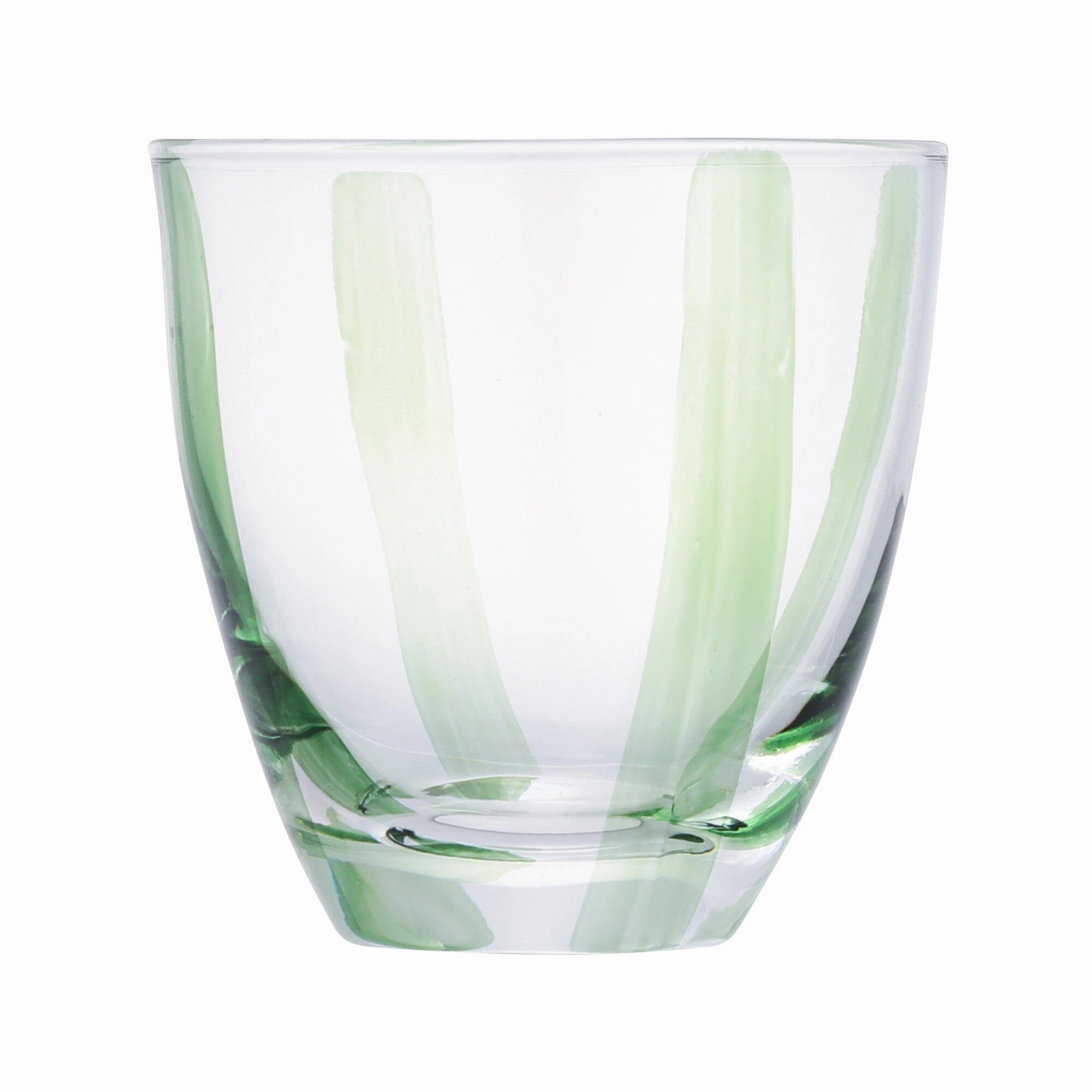 Hand-Painted Striped Tumbler Green