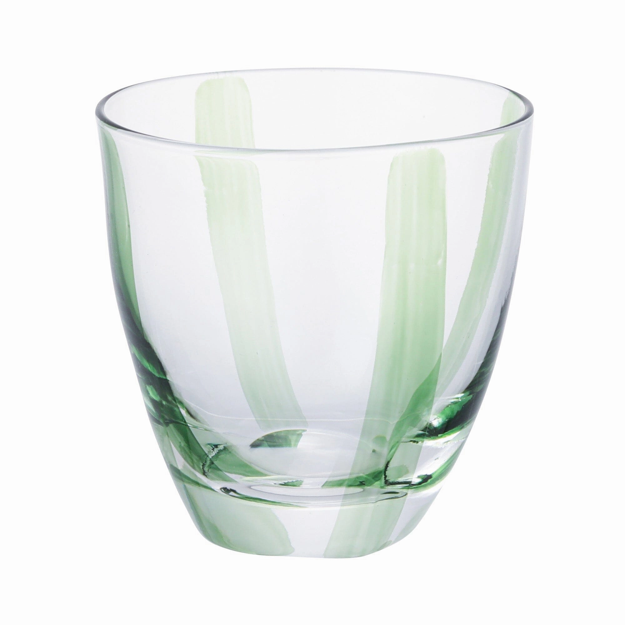 Hand-Painted Striped Tumbler Greenglass cups ,personalized mugs 