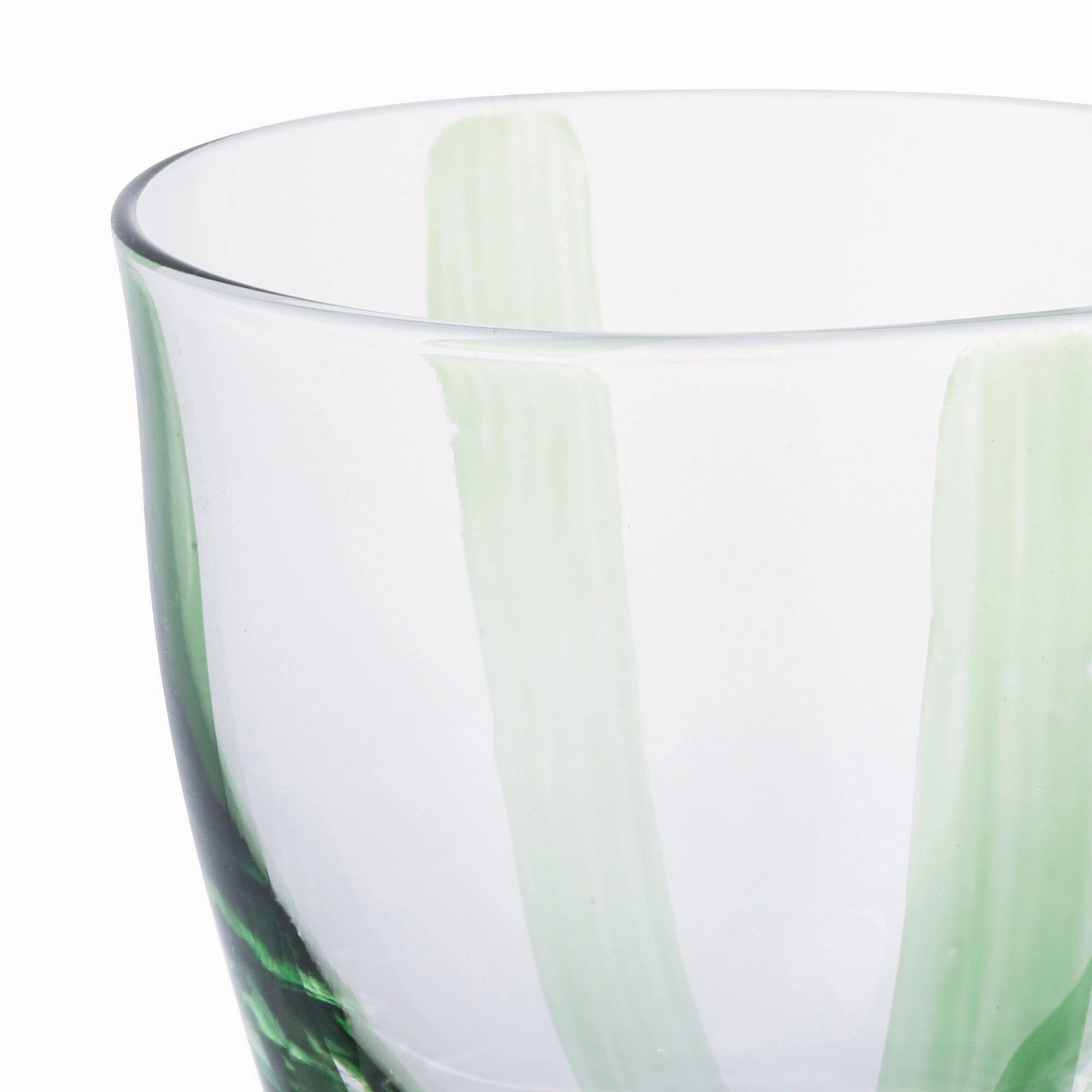 Hand-Painted Striped Tumbler Green