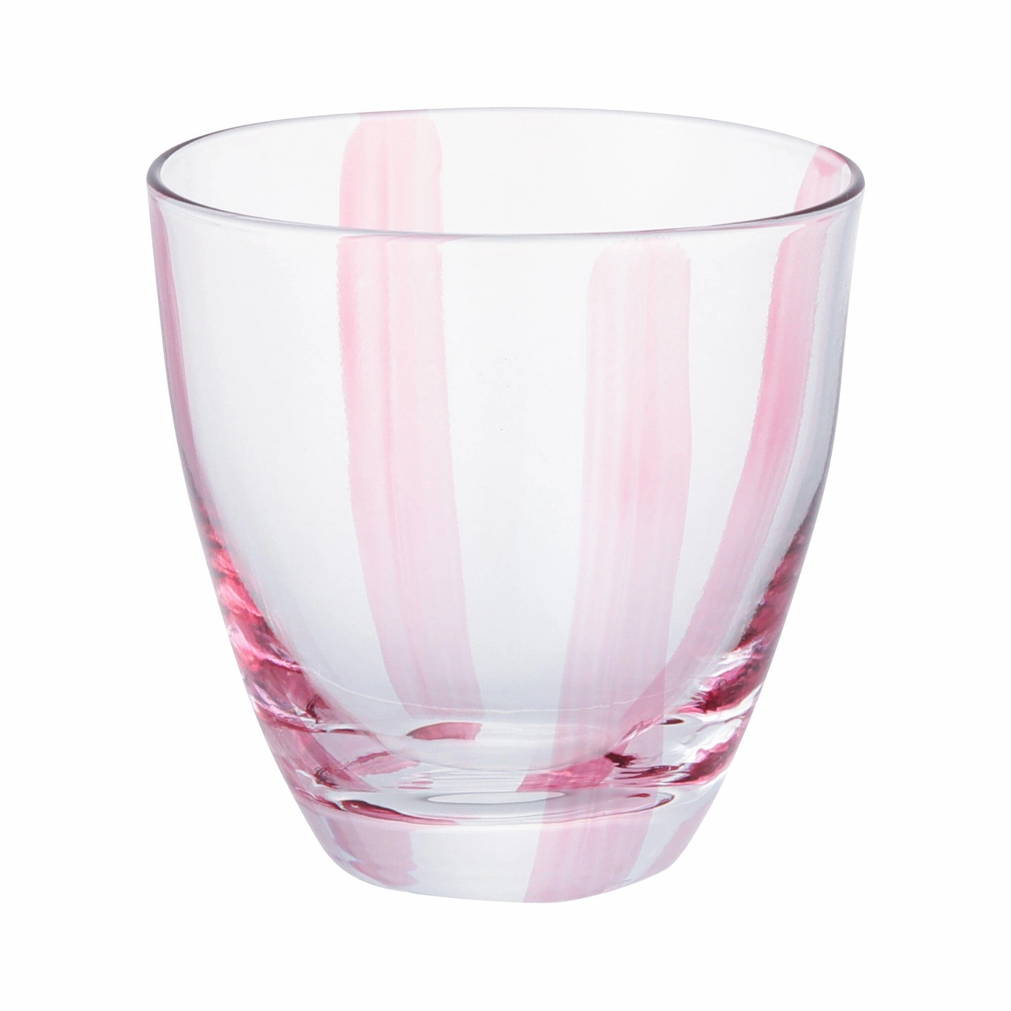Hand Painted Striped Tumbler Pinkglass cups ,personalized mugs 
