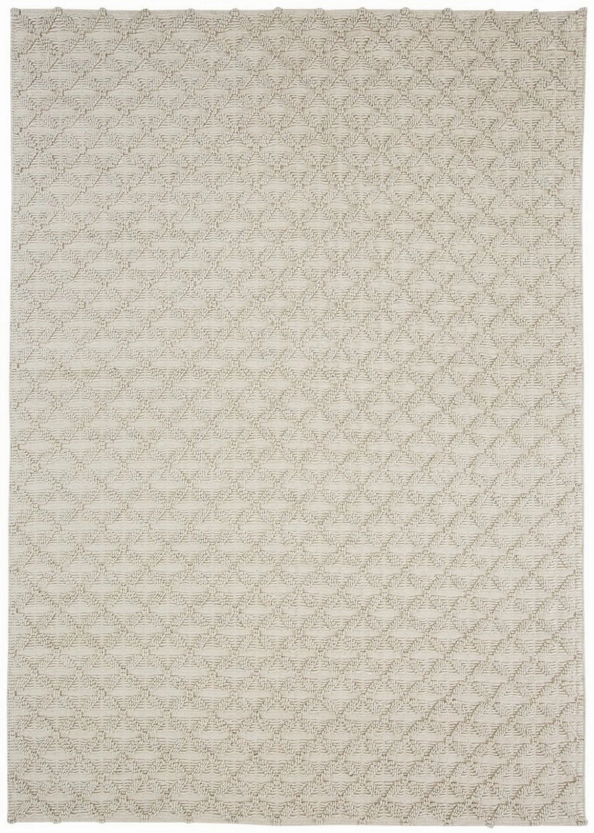 Hanna Ivory Leaflets Wool Blend Rugmodern color block patchwork rug