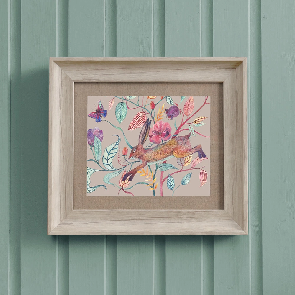 Hansel Hare Framed Print Birch/Mauvehome decor ,wall decor 