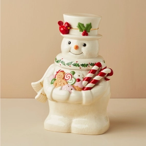 Happy Holly Days Snowman Cookie Jarmodern kitchen decor ,kitchen dinner set ,dinnerware 