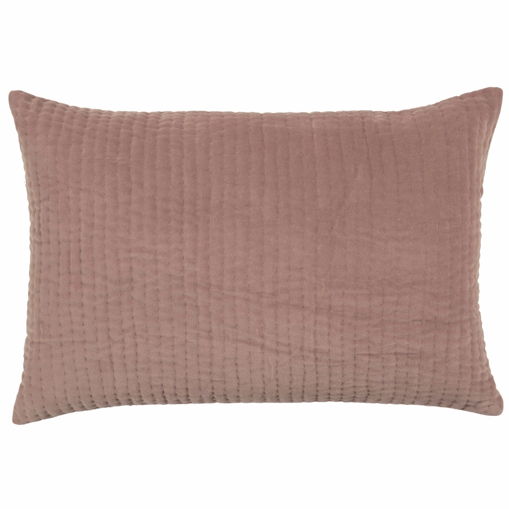 Haze Embroidered Feather Cushion Coral