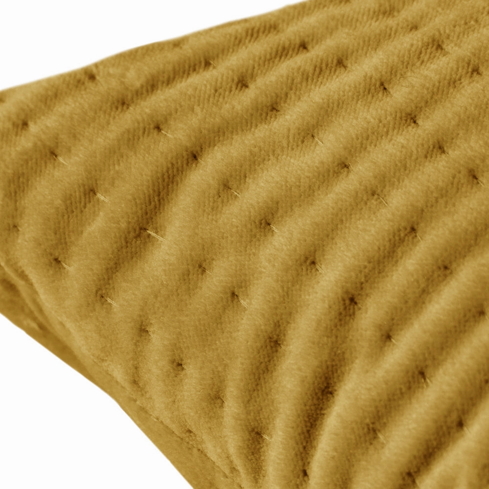 Haze Embroidered Feather Cushion Mustard
