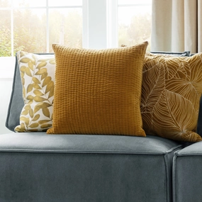 Haze Embroidered Feather Cushion Mustardbedding sets ,throw blankets 