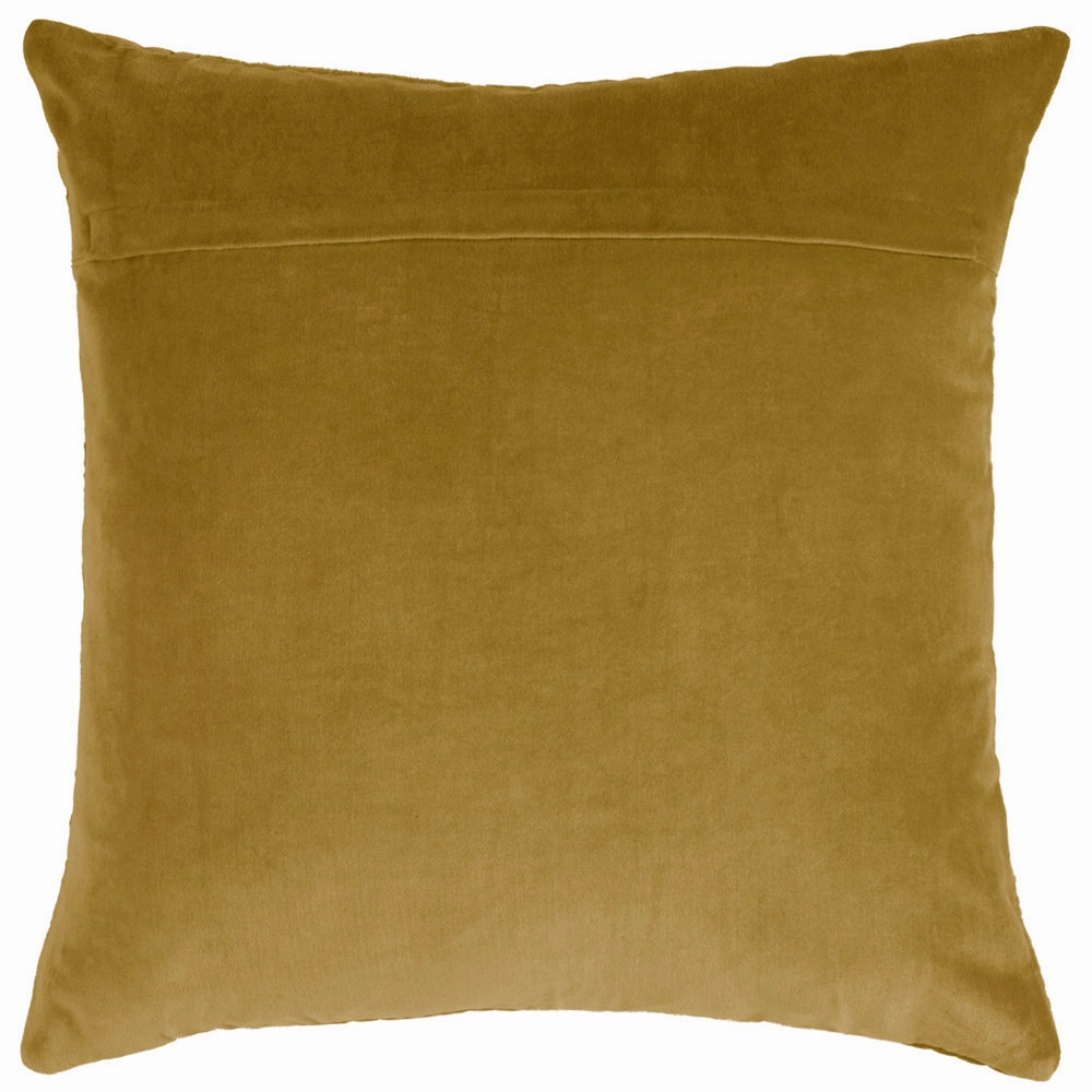 Haze Embroidered Feather Cushion Mustard