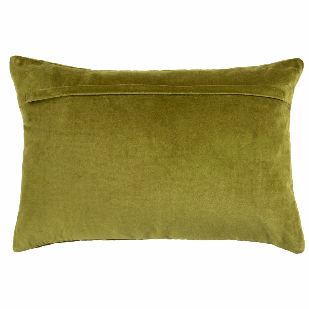 Haze Embroidered Feather Cushion Olive