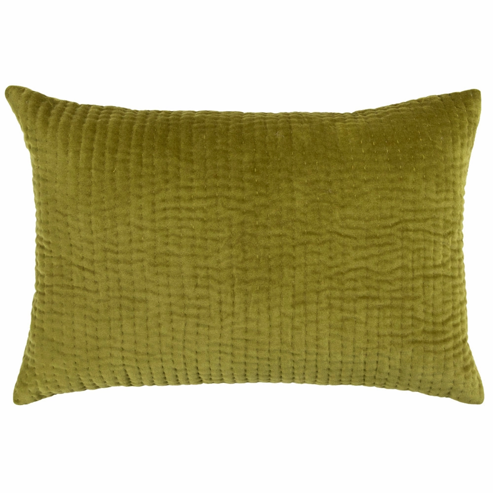 Haze Embroidered Feather Cushion Olive