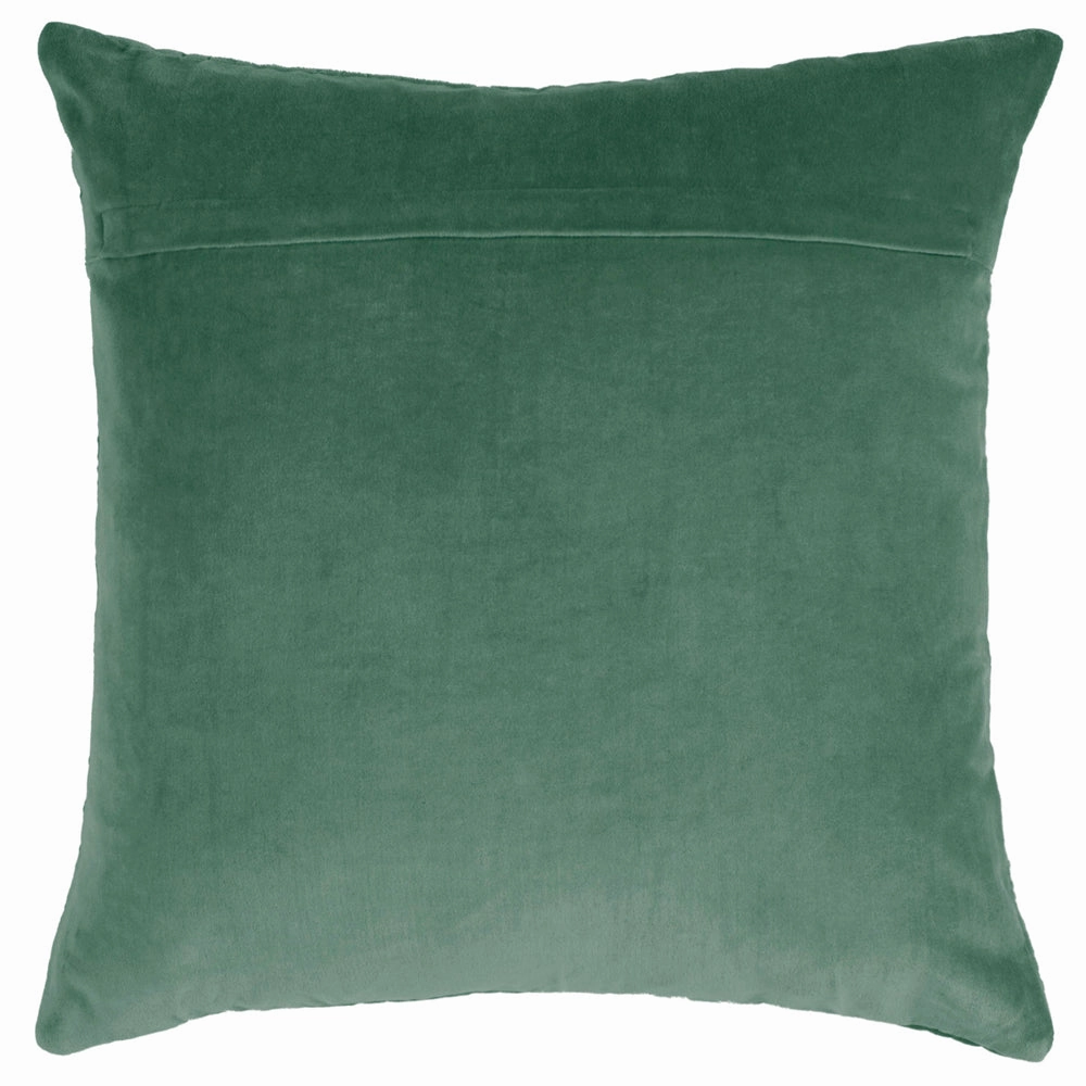 Haze Embroidered Feather Cushion Seafoam