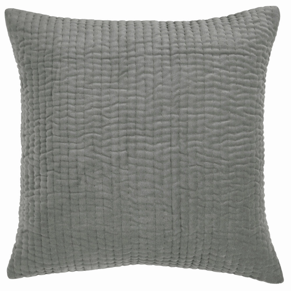 Haze Embroidered Feather Cushion Steel