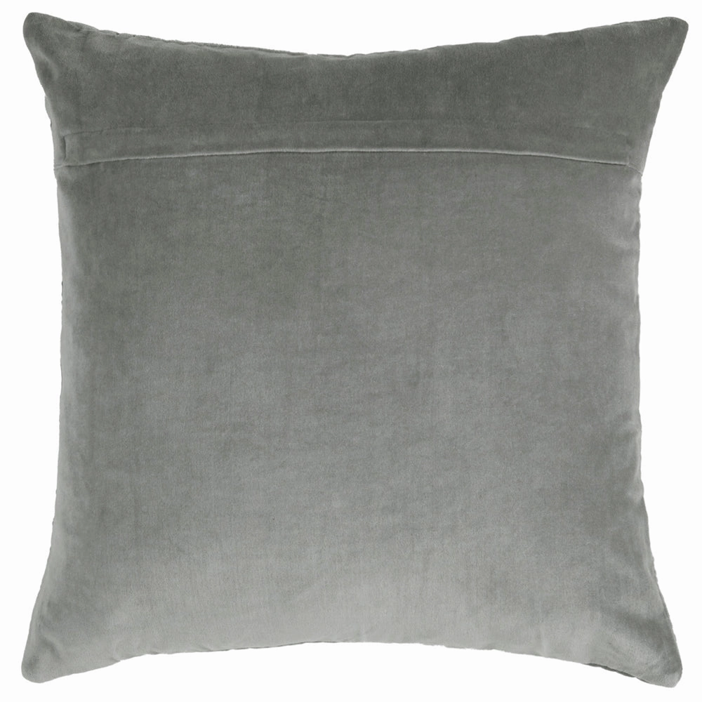 Haze Embroidered Feather Cushion Steel