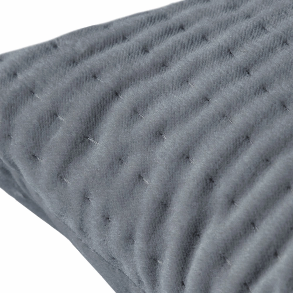 Haze Embroidered Feather Cushion Steel