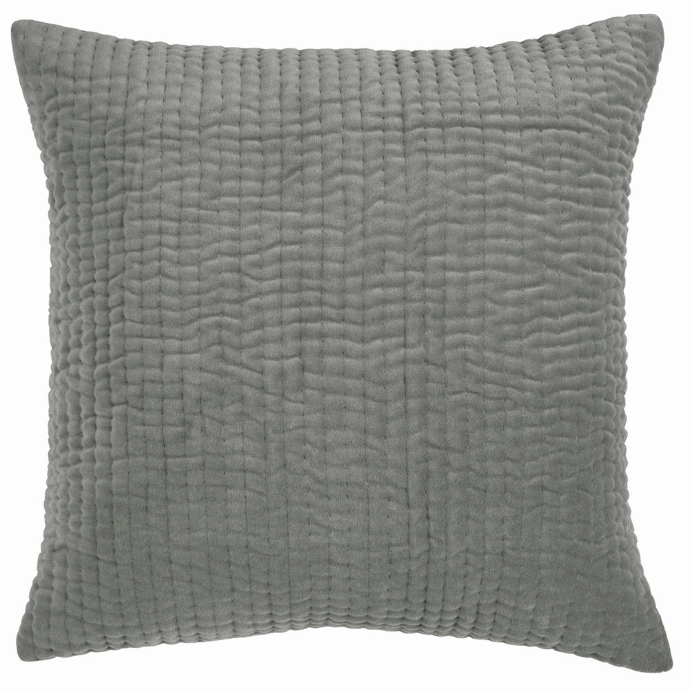 Haze Embroidered Feather Cushion Steel