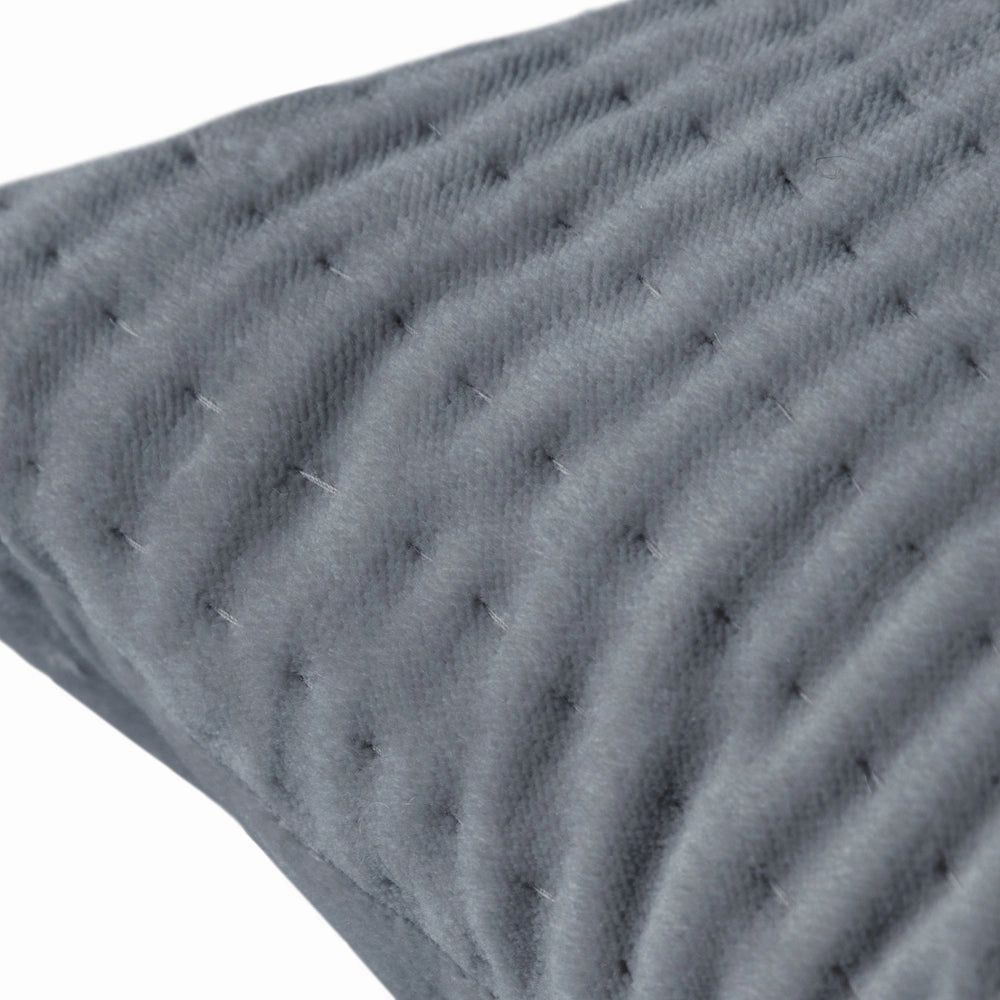 Haze Embroidered Feather Cushion Steel