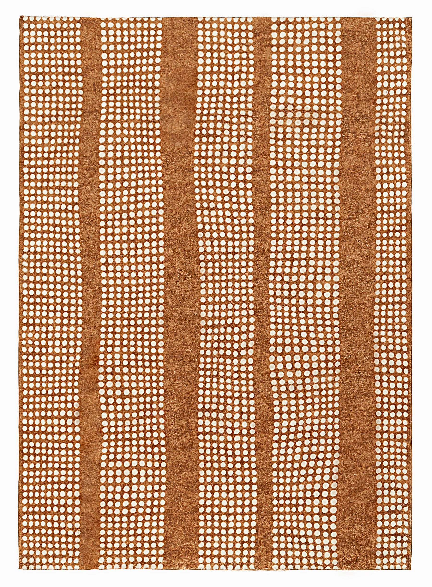 Hazrin Beige Rust Brown Dot Pattern Washable Rugmodern color block patchwork rug
