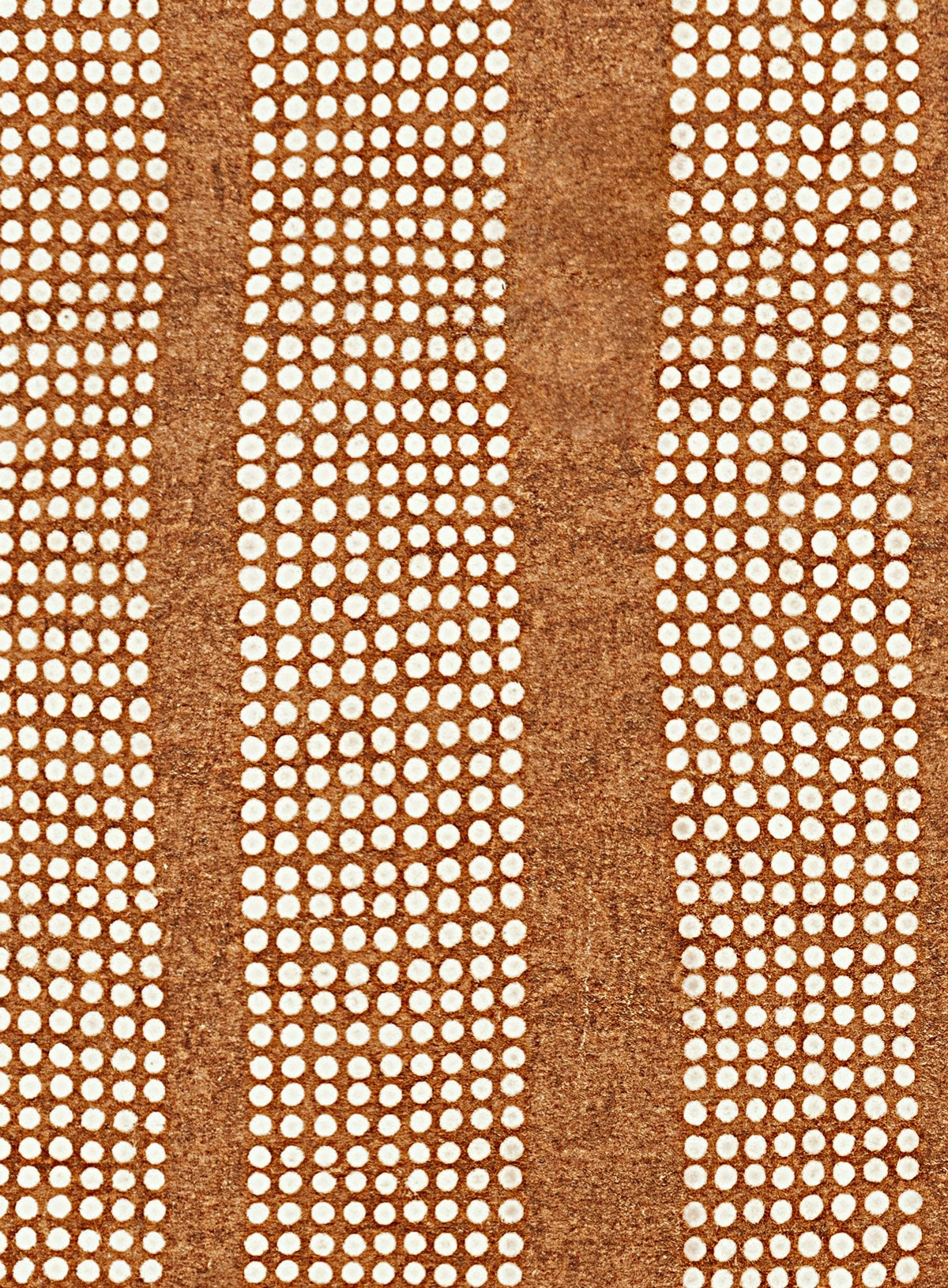 Hazrin Beige Rust Brown Dot Pattern Washable Rug