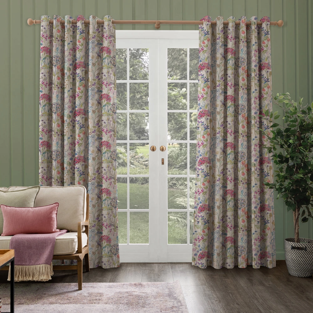 Hedgerow Printed Made to Measure Curtains Cream