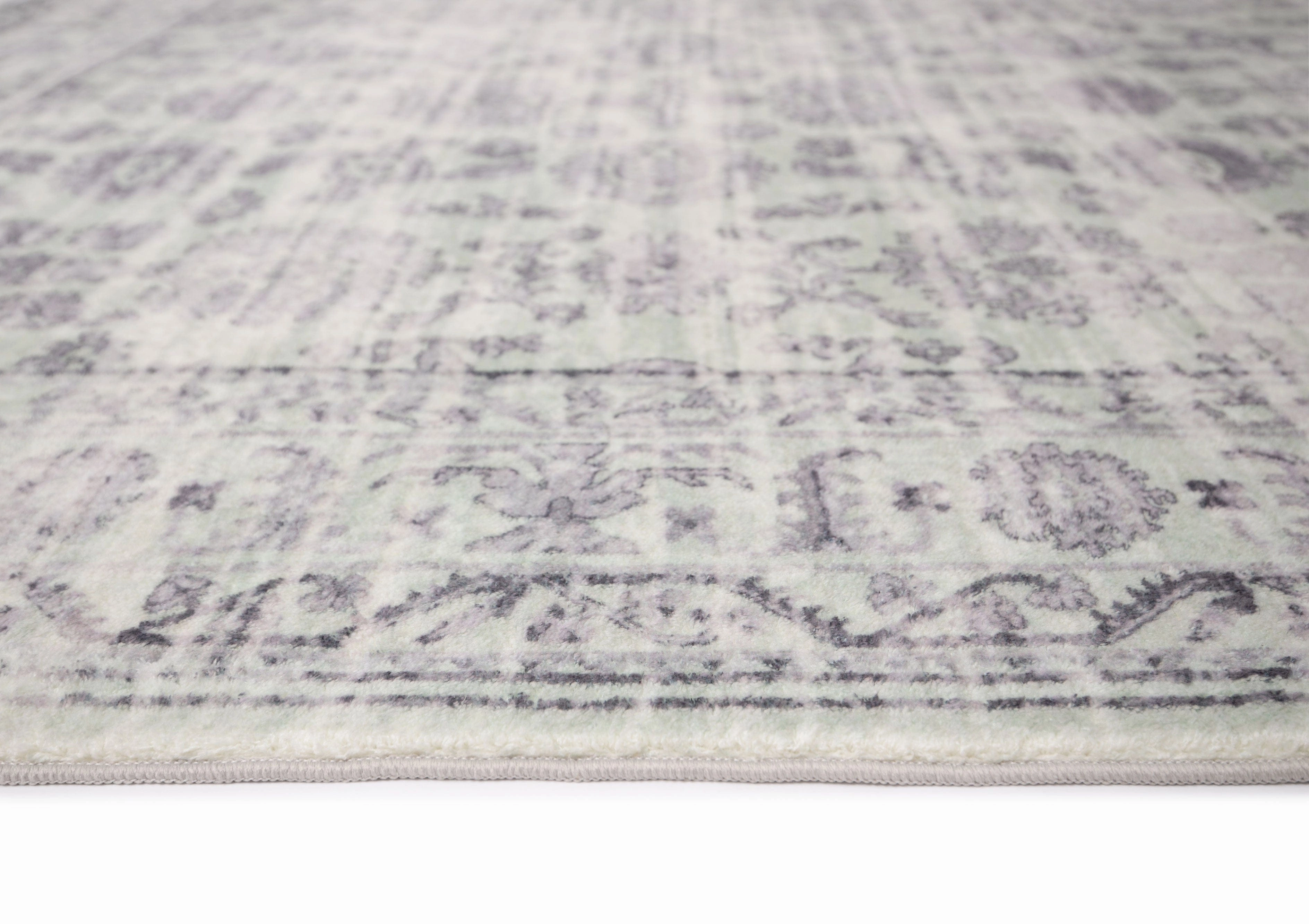 Heidi Green and Grey Distressed Washable Rug *NO RETURNS UNLESS FAULTY