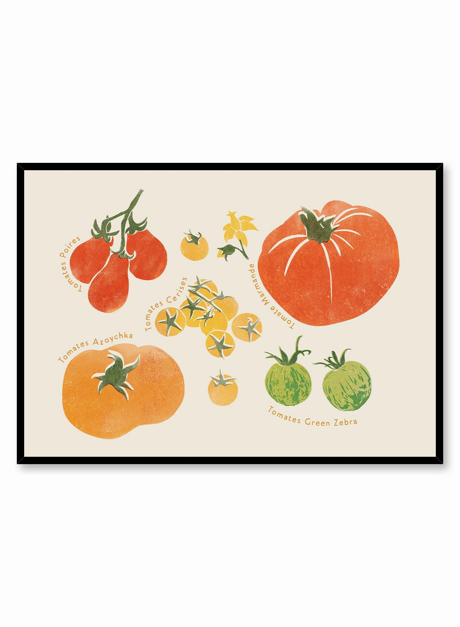 Heirloom Tomato Block Print, Posterpop culture themed posters