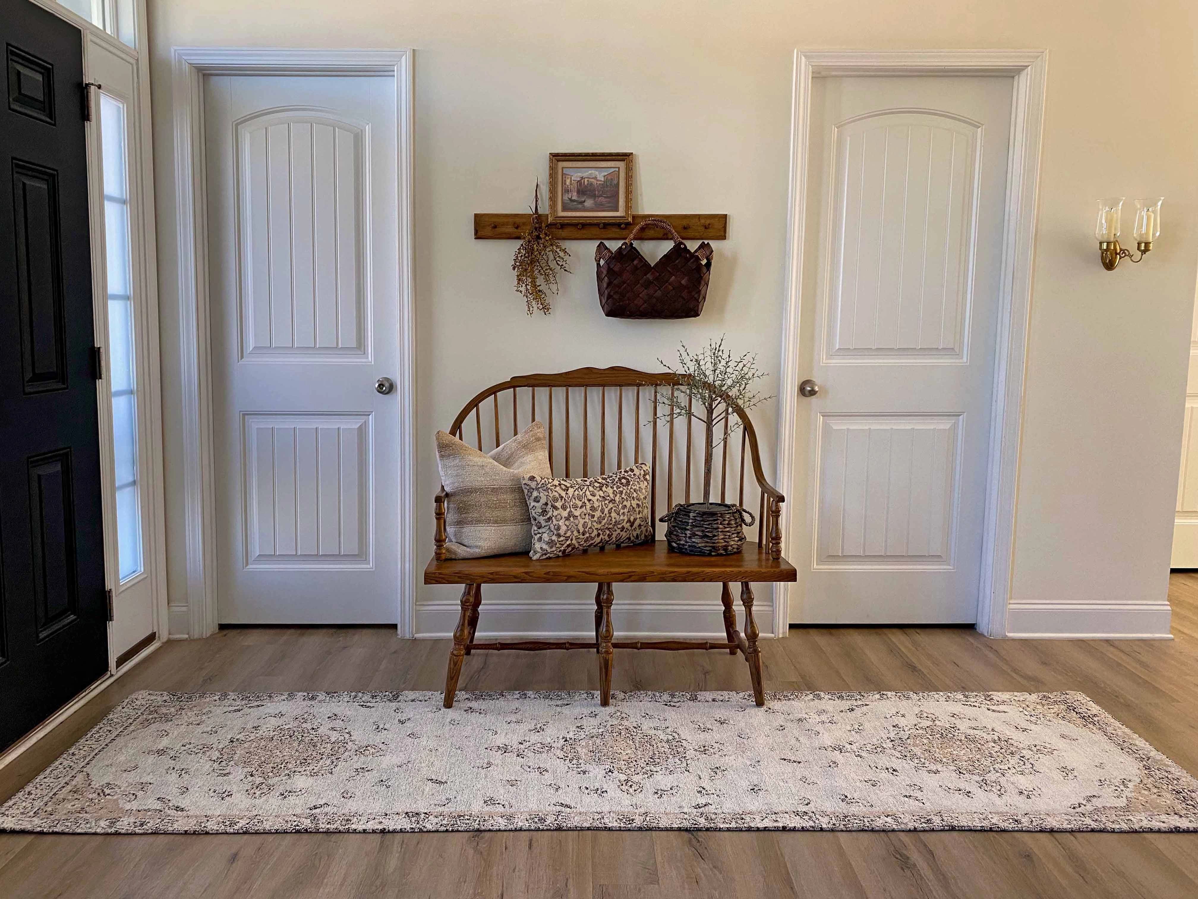 Helena White and Peach Turkish Style Distressed Runner Rug *NO RETURNS UNLESS FAULTY